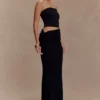 Jasiel Strapless Knit Maxi Dress – Black