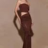 Jasiel Strapless Knit Maxi Dress – Chocolate