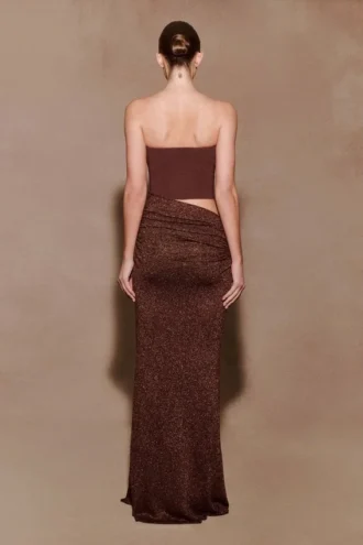 Jasiel Strapless Knit Maxi Dress – Chocolate