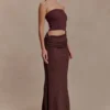 Jasiel Strapless Knit Maxi Dress – Chocolate