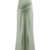 Jasmine Strapless Satin Maxi Dress – Sage
