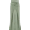 Jasmine Strapless Satin Maxi Dress – Sage