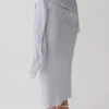 Jaytee Knit Maxi Skirt With Fringe Tie – Sky Blue