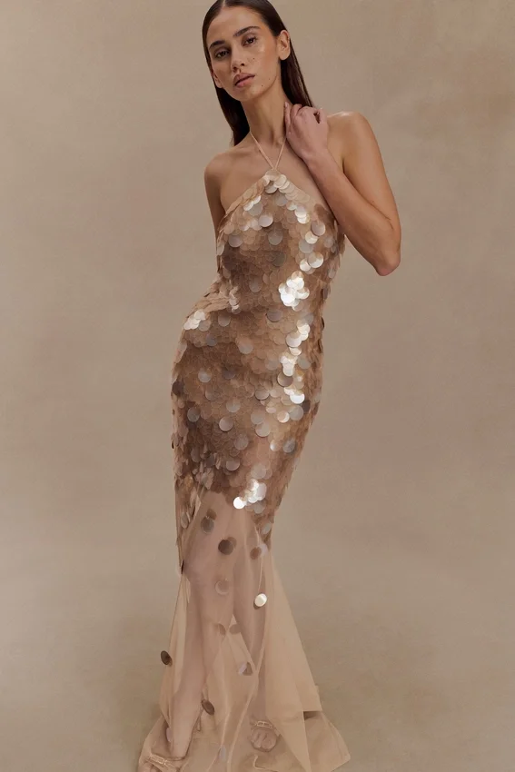 Jenny Hand Embellished Maxi Dress – Gold Jenny Hand Embellished Maxi Dress – Gold