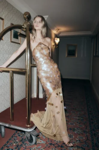 Jenny Hand Embellished Maxi Dress – Gold