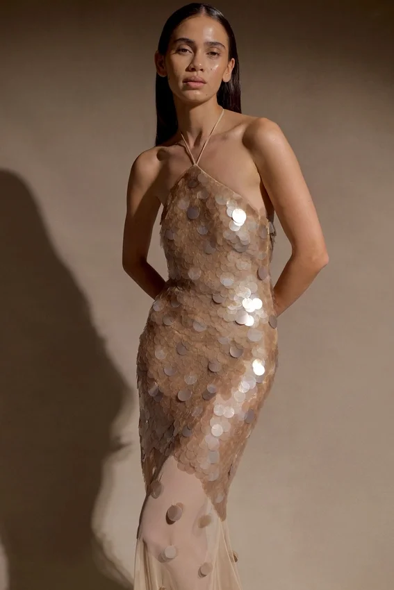 Jenny Hand Embellished Maxi Dress – Gold Jenny Hand Embellished Maxi Dress – Gold