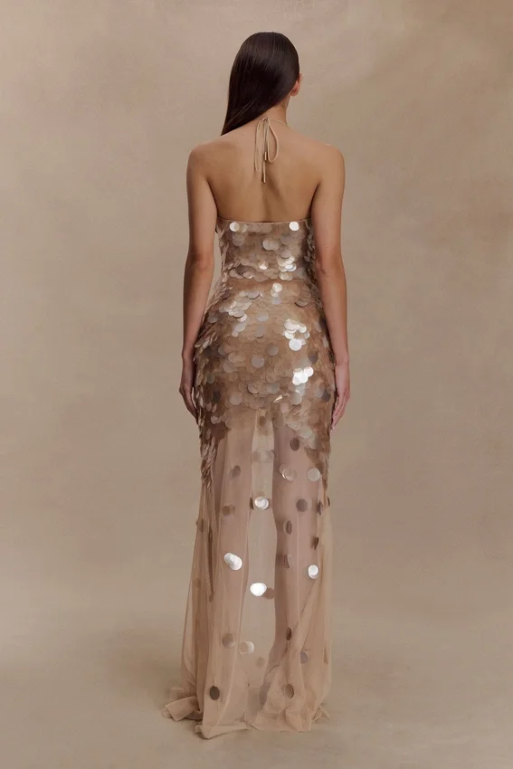Jenny Hand Embellished Maxi Dress – Gold Jenny Hand Embellished Maxi Dress – Gold