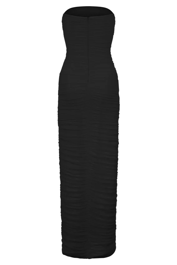 Jianna Strapless Mesh Maxi Dress – Black Jianna Strapless Mesh Maxi Dress – Black