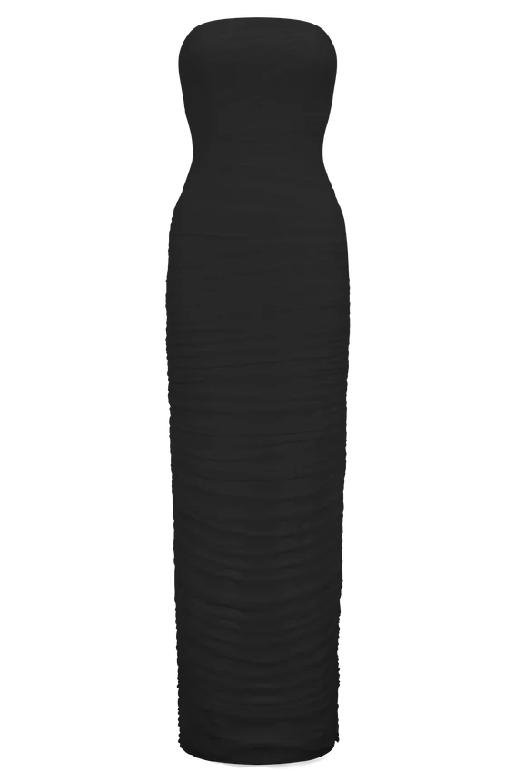 Jianna Strapless Mesh Maxi Dress – Black Jianna Strapless Mesh Maxi Dress – Black