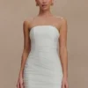 Jianna Strapless Mesh Mini Dress – White