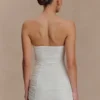 Jianna Strapless Mesh Mini Dress – White