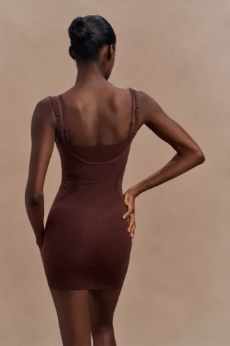 Jocelyn Backless Shapewear Mini Dress – Espresso