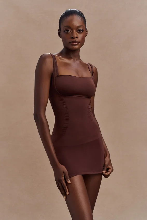 Jocelyn Backless Shapewear Mini Dress – Espresso Jocelyn Backless Shapewear Mini Dress – Espresso