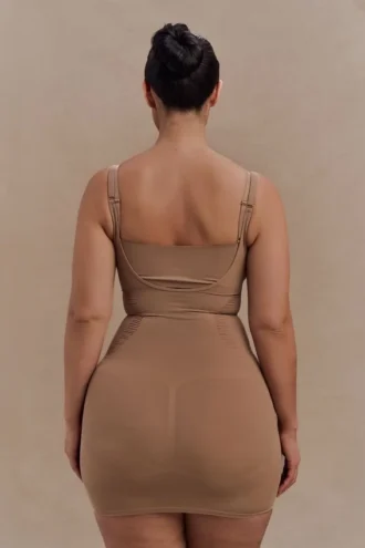 Jocelyn Backless Shapewear Mini Dress – Latte