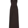 Jonna Chiffon And Mesh Maxi Dress – Dark Chocolate Jonna Chiffon And Mesh Maxi Dress – Dark Chocolate