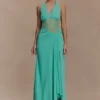 Jonna Chiffon And Mesh Maxi Dress – Lagoon Jonna Chiffon And Mesh Maxi Dress – Lagoon
