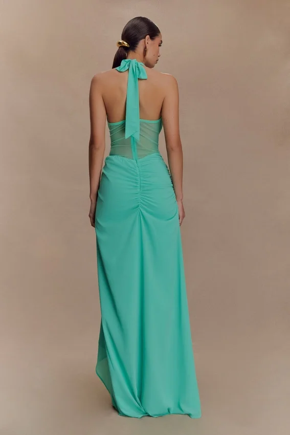 Jonna Chiffon And Mesh Maxi Dress – Lagoon Jonna Chiffon And Mesh Maxi Dress – Lagoon