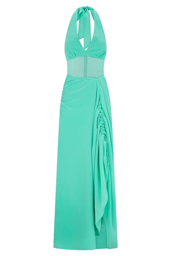 Jonna Chiffon And Mesh Maxi Dress – Lagoon Jonna Chiffon And Mesh Maxi Dress – Lagoon