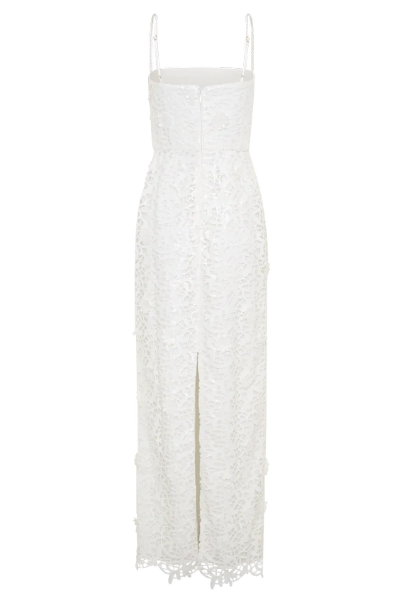 Josefa Sequin Lace Maxi Dress – White Josefa Sequin Lace Maxi Dress – White