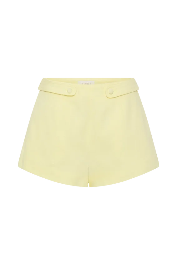 Josephine Cotton Shorts With Waistbands – Lemon Josephine Cotton Shorts With Waistbands – Lemon
