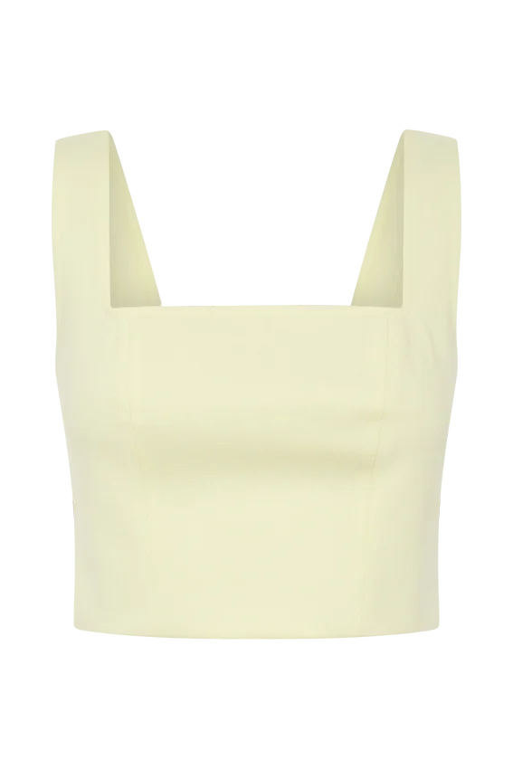 Josephine Crop Top With Open Back – Lemon Josephine Crop Top With Open Back – Lemon
