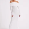 Josie Off Shoulder Mesh Maxi Dress – Ivory Josie Off Shoulder Mesh Maxi Dress – Ivory