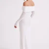 Josie Off Shoulder Mesh Maxi Dress – Ivory Josie Off Shoulder Mesh Maxi Dress – Ivory