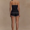 Judith Strapless Scallop Top – Black