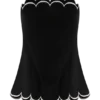 Judith Strapless Scallop Top – Black