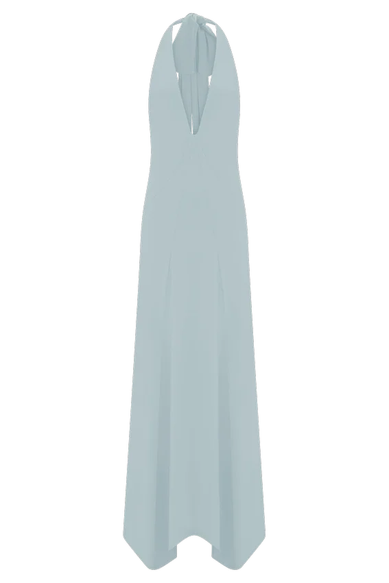 Juliet Slinky Maxi Dress With Scarf – Pale Blue Juliet Slinky Maxi Dress With Scarf – Pale Blue