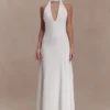Juliet Slinky Maxi Dress With Scarf – White Juliet Slinky Maxi Dress With Scarf – White
