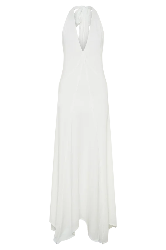Juliet Slinky Maxi Dress With Scarf – White Juliet Slinky Maxi Dress With Scarf – White
