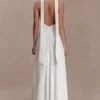 Juliet Slinky Maxi Dress With Scarf – White Juliet Slinky Maxi Dress With Scarf – White