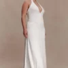 Juliet Slinky Maxi Dress With Scarf – White Juliet Slinky Maxi Dress With Scarf – White