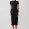 Junie Cross-Over Neck Slinky Maxi Dress – Black Junie Cross-Over Neck Slinky Maxi Dress – Black