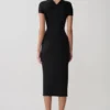 Junie Cross-Over Neck Slinky Maxi Dress – Black Junie Cross-Over Neck Slinky Maxi Dress – Black