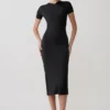 Junie Cross-Over Neck Slinky Maxi Dress – Black Junie Cross-Over Neck Slinky Maxi Dress – Black