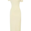 Junie Cross-Over Neck Slinky Maxi Dress – Lemon Junie Cross-Over Neck Slinky Maxi Dress – Lemon