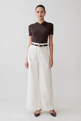 Shae Wide Leg Denim Jeans – White