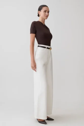 Shae Wide Leg Denim Jeans – White