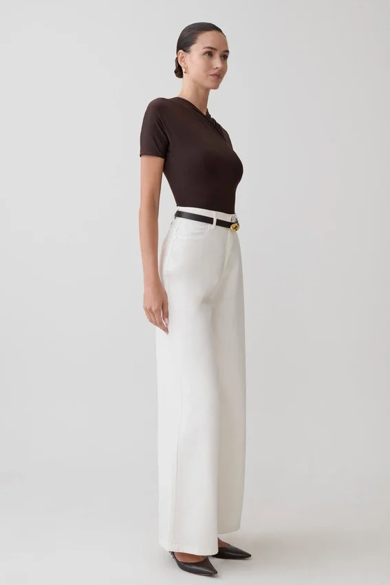 Shae Wide Leg Denim Jeans – White Shae Wide Leg Denim Jeans – White