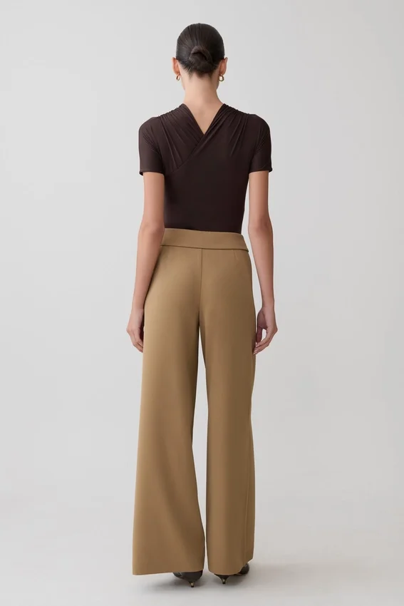 Junie Shortsleeve Cross-Over Bodysuit – Chocolate Junie Shortsleeve Cross-Over Bodysuit – Chocolate