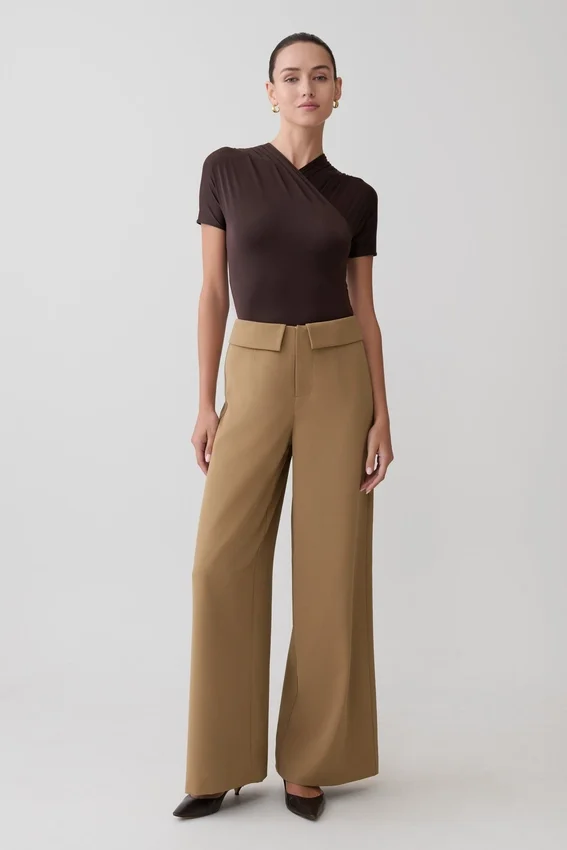 Junie Shortsleeve Cross-Over Bodysuit – Chocolate Junie Shortsleeve Cross-Over Bodysuit – Chocolate