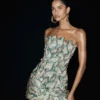 Juniper Hand Embroidered Floral Mini Dress – Gold/Teal Juniper Hand Embroidered Floral Mini Dress – Gold/Teal