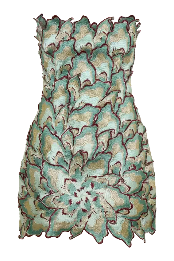 Juniper Hand Embroidered Floral Mini Dress – Gold/Teal Juniper Hand Embroidered Floral Mini Dress – Gold/Teal