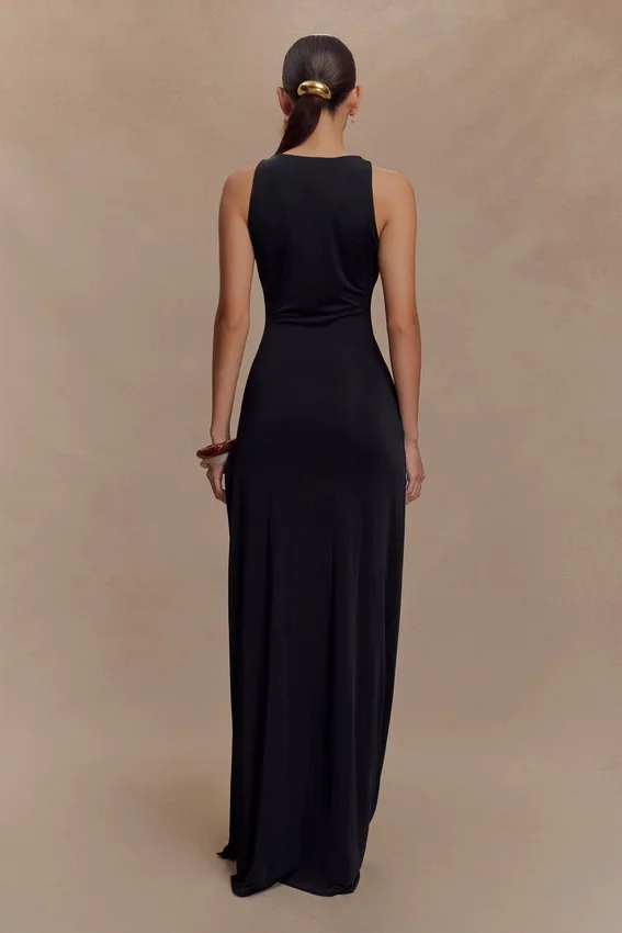 Kaiden Slinky Beaded Maxi Dress – Black Kaiden Slinky Beaded Maxi Dress – Black
