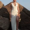 Kaiden Slinky Beaded Maxi Dress – Ivory Kaiden Slinky Beaded Maxi Dress – Ivory