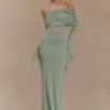 Kaitlin One Shoulder Slinky And Mesh Maxi Dress – Basil Kaitlin One Shoulder Slinky And Mesh Maxi Dress – Basil