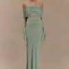 Kaitlin One Shoulder Slinky And Mesh Maxi Dress – Basil Kaitlin One Shoulder Slinky And Mesh Maxi Dress – Basil