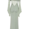 Kaitlin One Shoulder Slinky And Mesh Maxi Dress – Basil Kaitlin One Shoulder Slinky And Mesh Maxi Dress – Basil